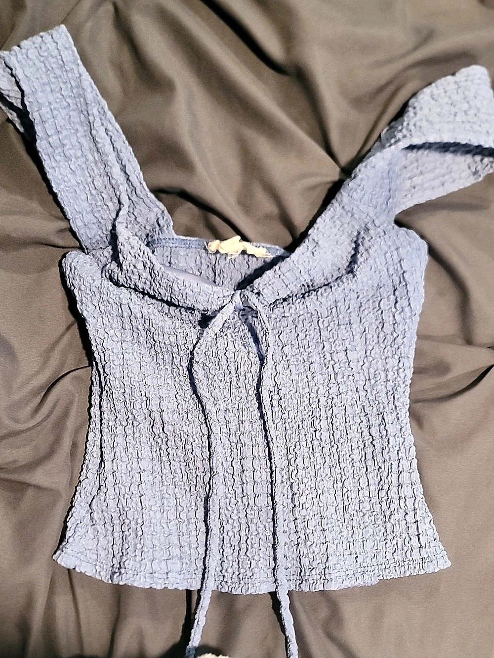 See You Monday Textured Crop Tank in Purple Size Large Like New